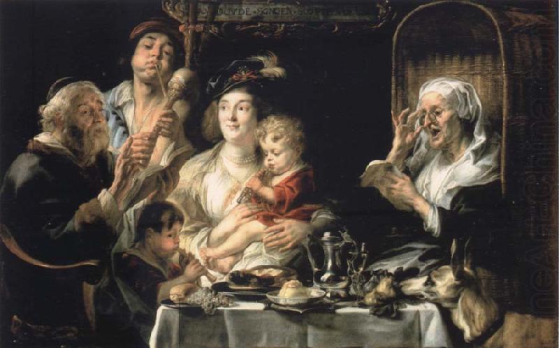 Jacob Jordaens How the old so pipes sang would protect the boys china oil painting image